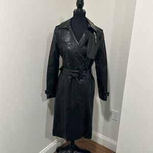 Priya Apparis black vegan leather trench coat size small